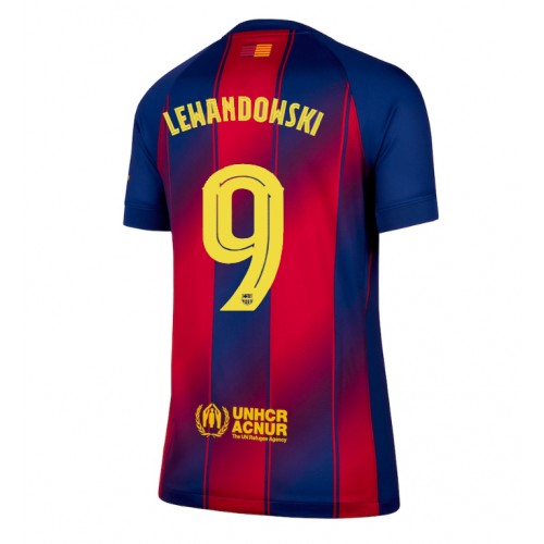 Stroje piłkarskie Barcelona Robert Lewandowski #9 Koszulka Podstawowej dla damskie 2025-26 Krótki Rękaw